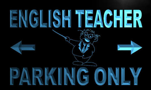 English Teacher Parking Only Neon Light Sign